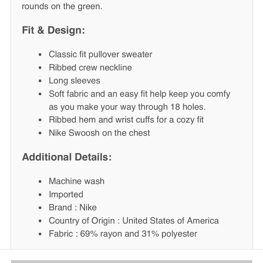 Women’s Nike Tour Golf Sweater - Picture 12 of 12